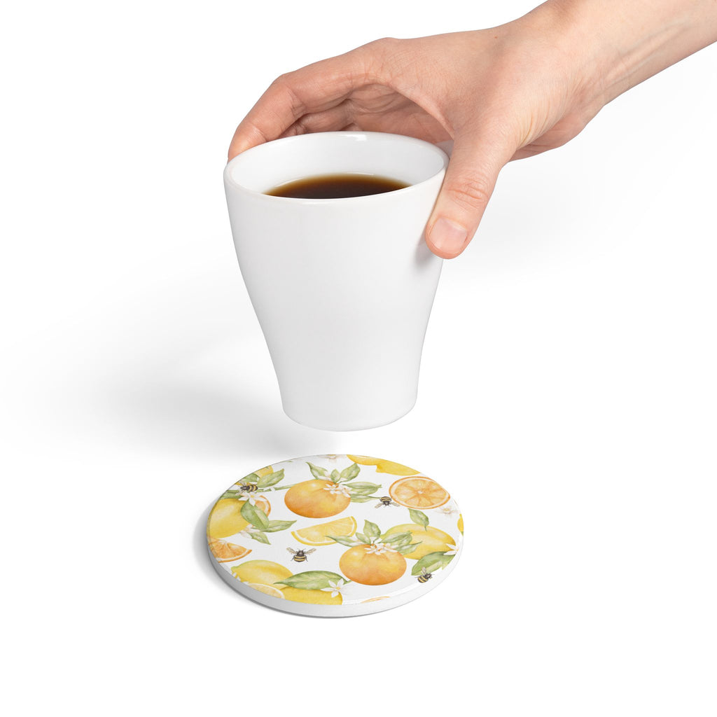 Citrus & Bees Ceramic Coaster