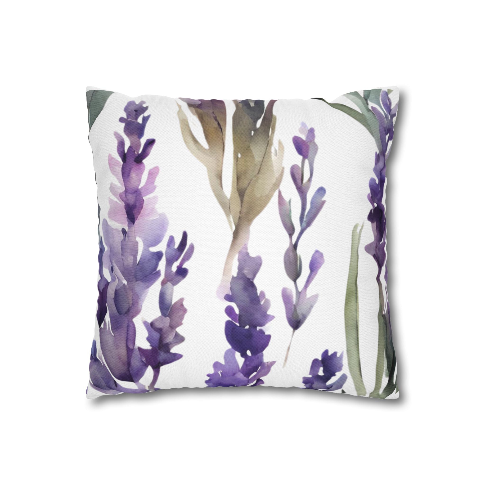 Lavender Watercolor Pillow Cover
