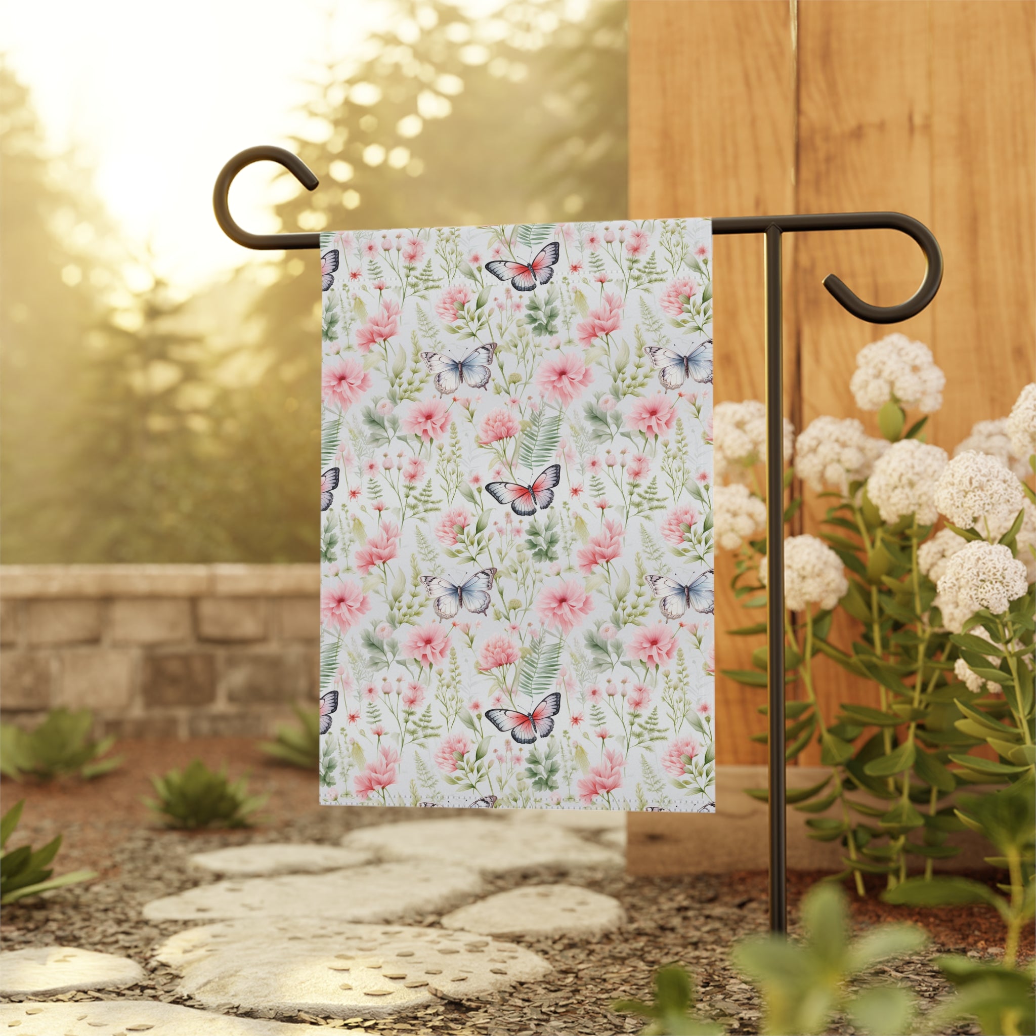 Butterfly Floral Garden Flag