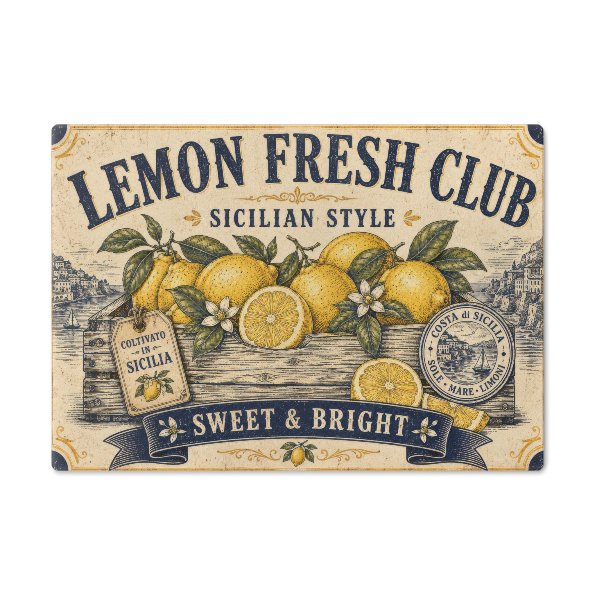 Lemon Fresh Club Sicilian Style Cutting Board