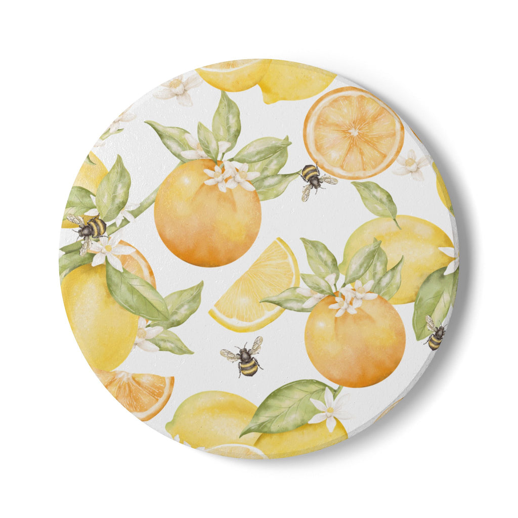 Citrus & Bees Ceramic Coaster