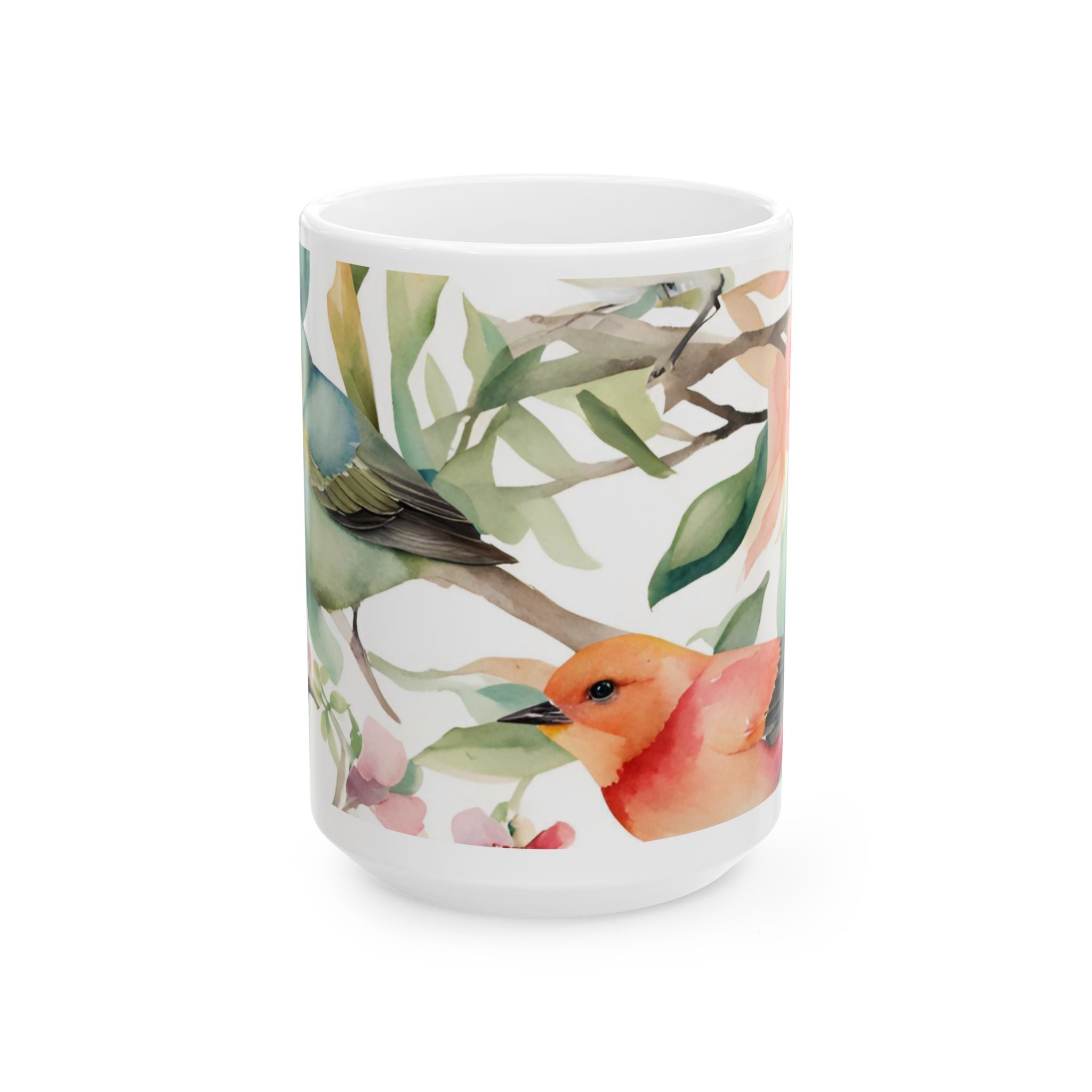 Watercolor Songbirds Coffee Cup