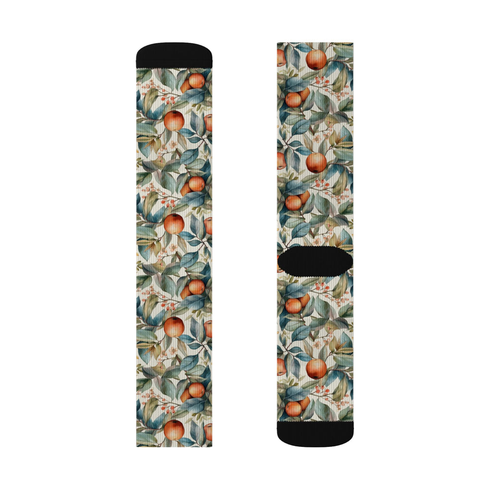 Botanical Peach Pattern Socks