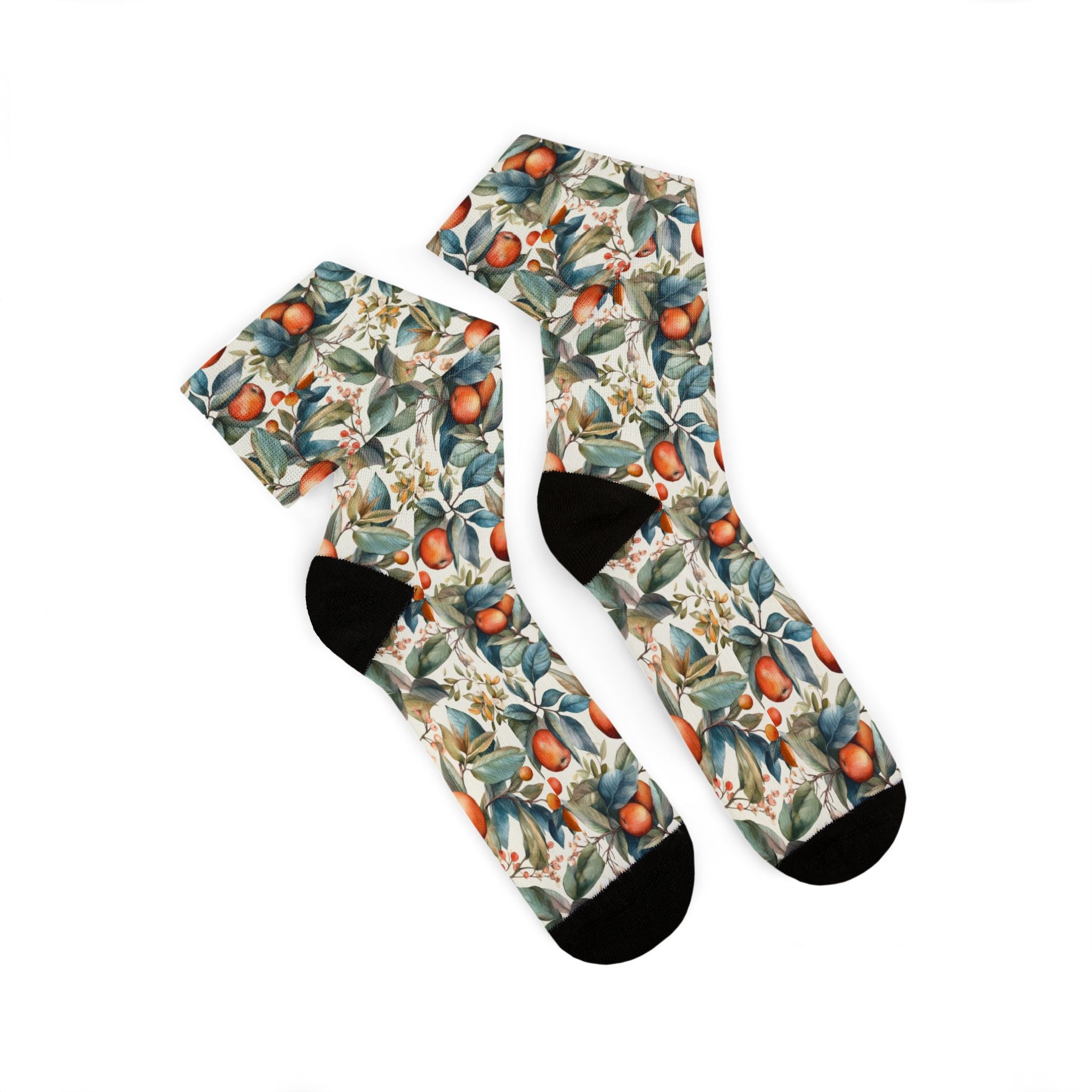 Botanical Peach Pattern Socks