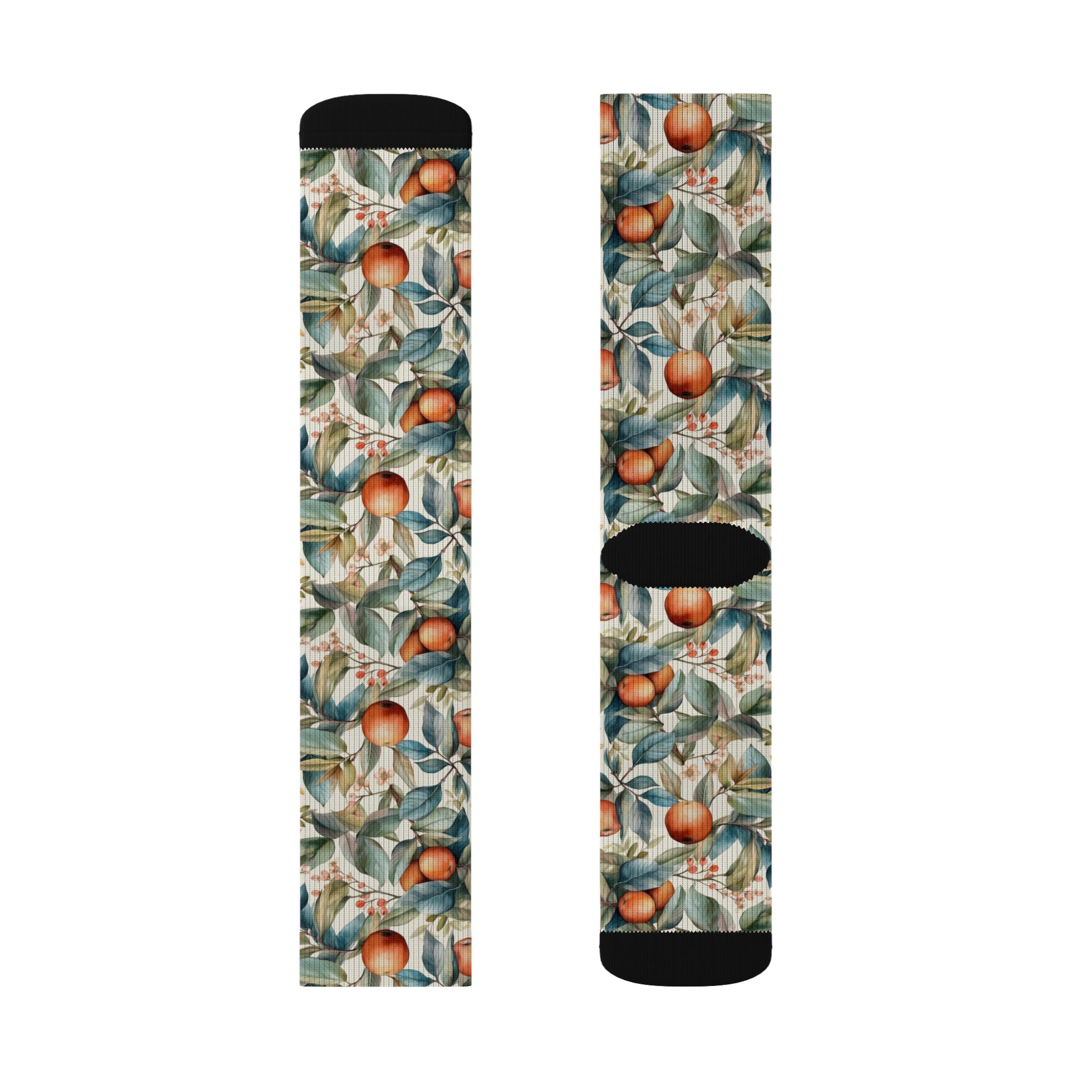 Botanical Peach Pattern Socks