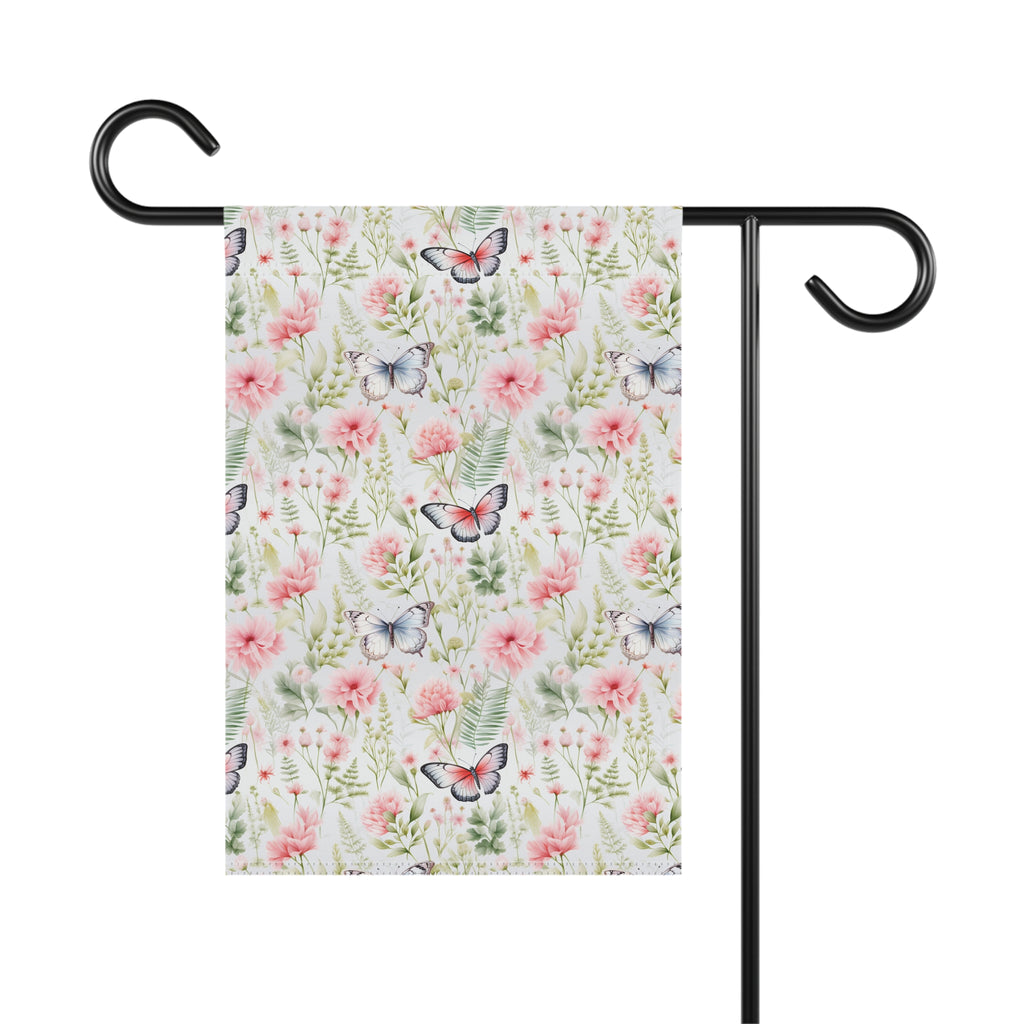 Butterfly Floral Garden Flag