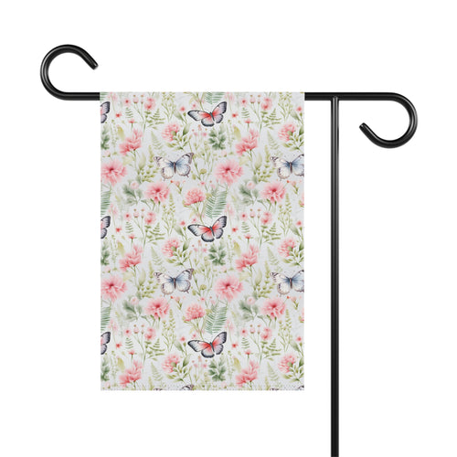 Butterfly Floral Garden Flag