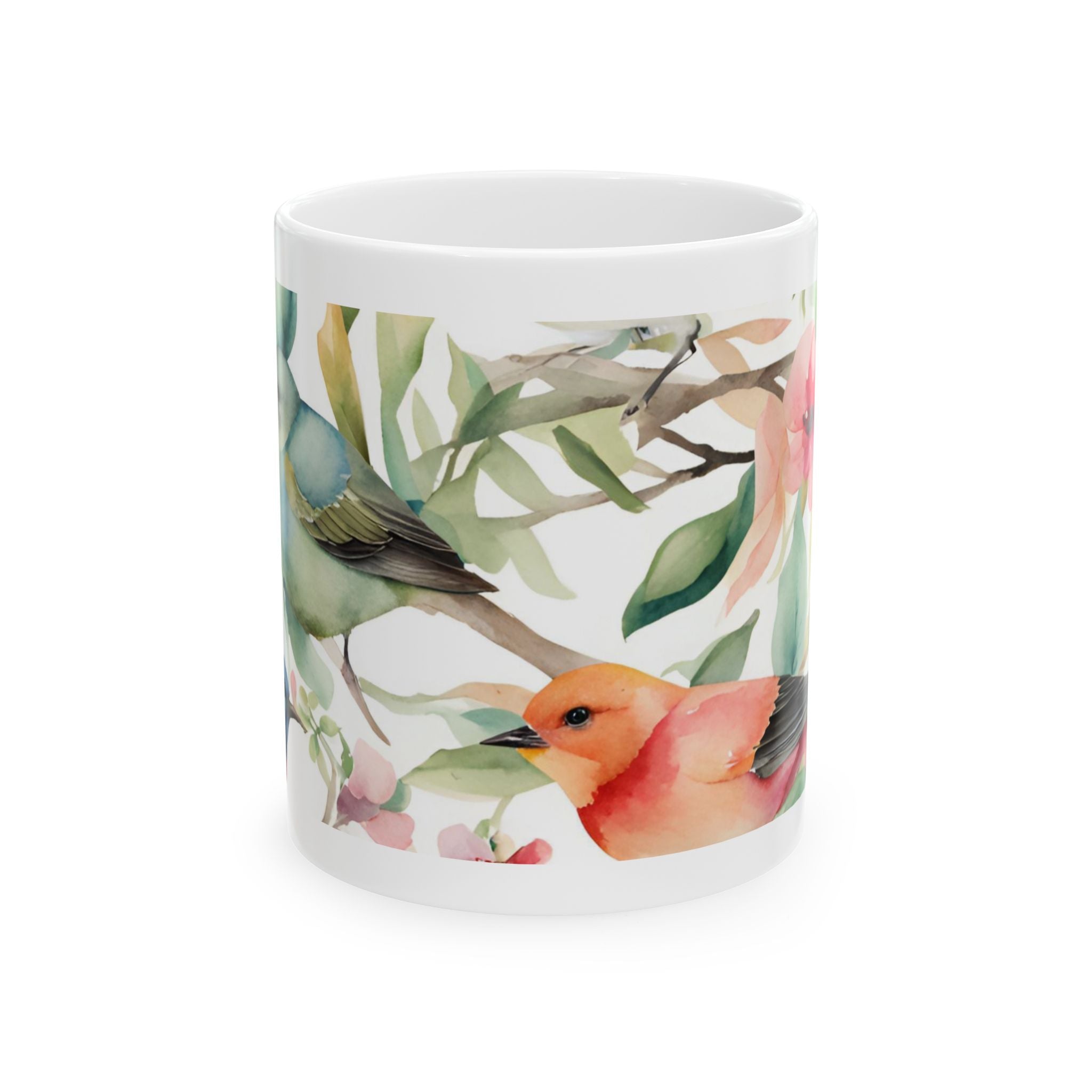 Watercolor Songbirds Coffee Cup