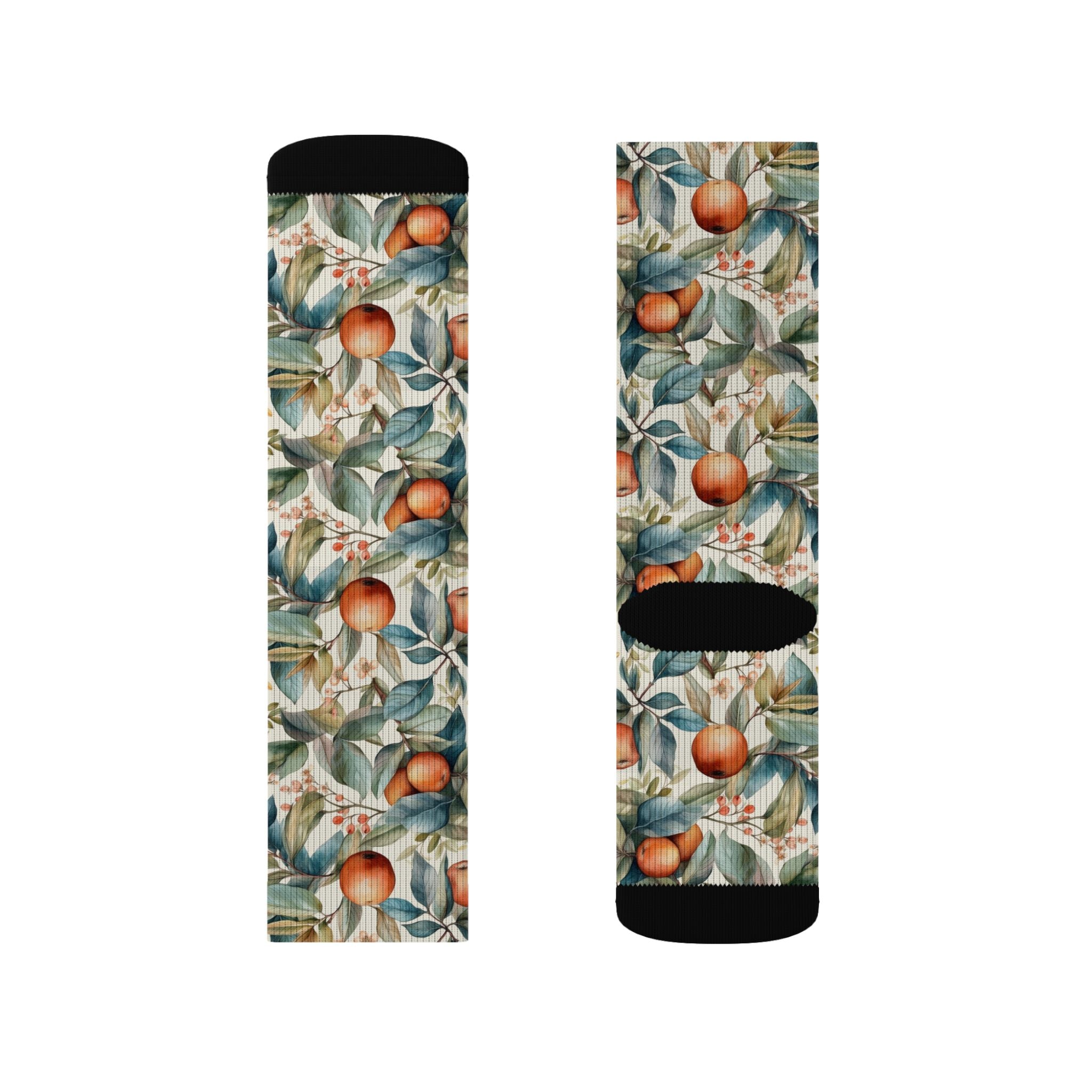 Botanical Peach Pattern Socks