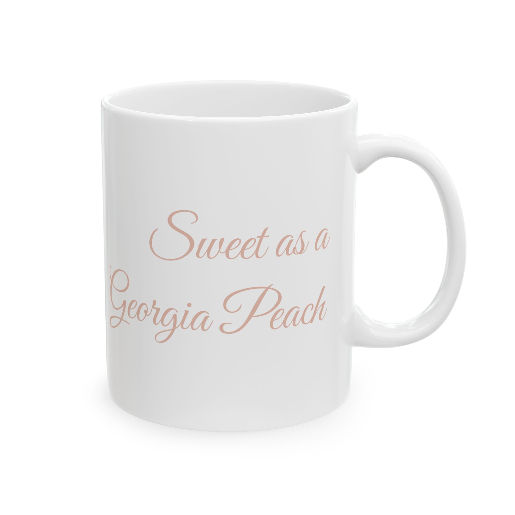 Peachy Morning Ceramic Mug — "You're a Peach" Floral Fruit Coffee