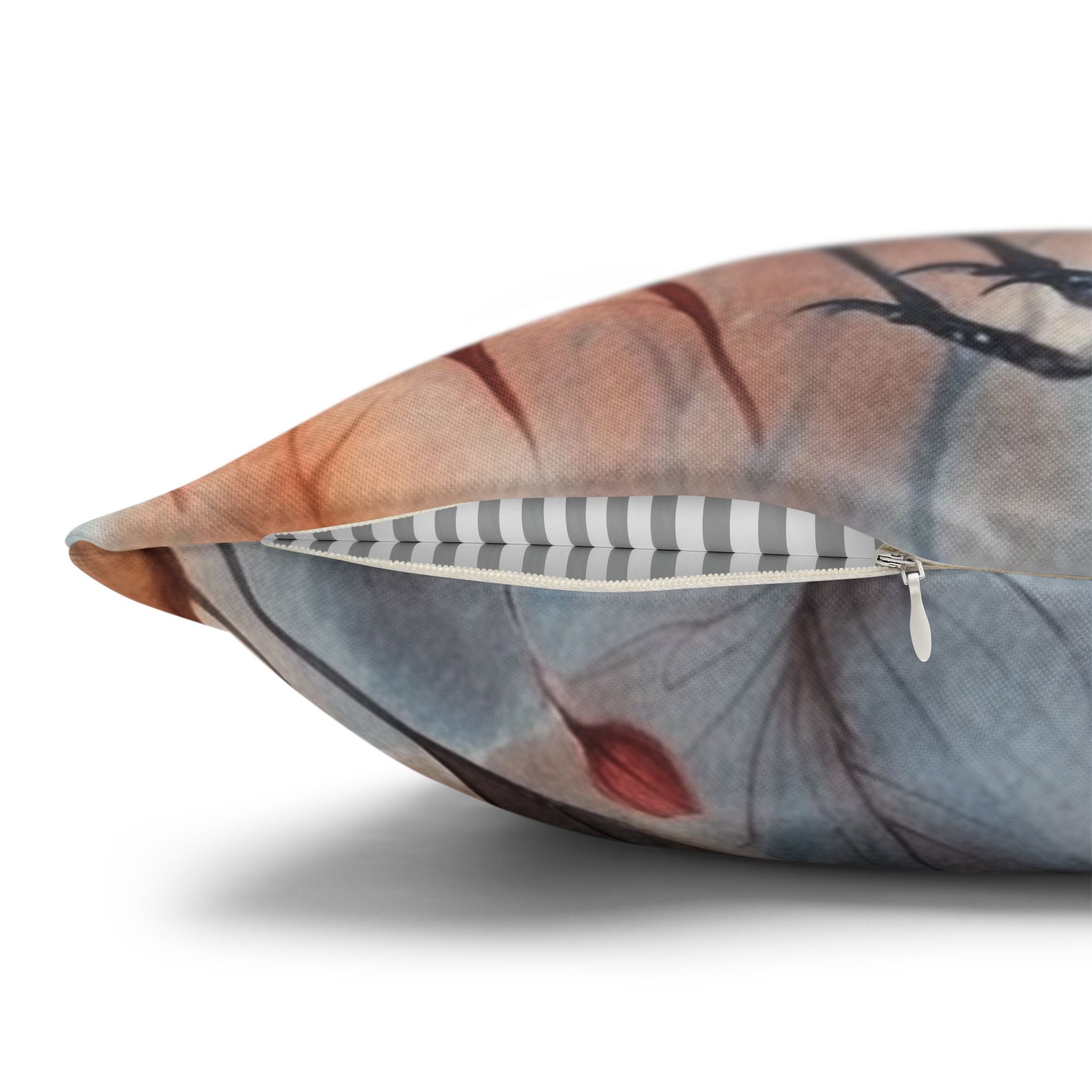 Watercolor Birds & Autumn Foliage Throw Pillowcase