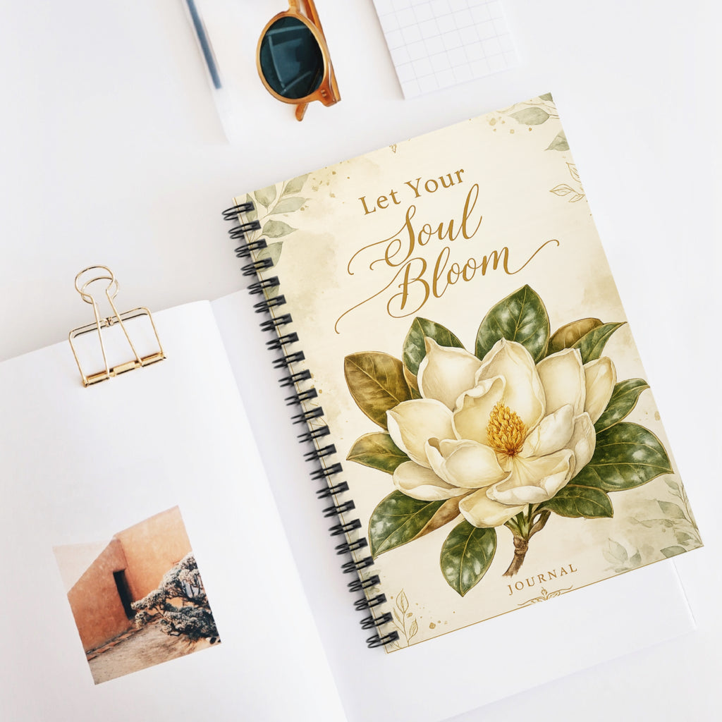 Let Your Soul Bloom Journal — Floral Spiral Notebook