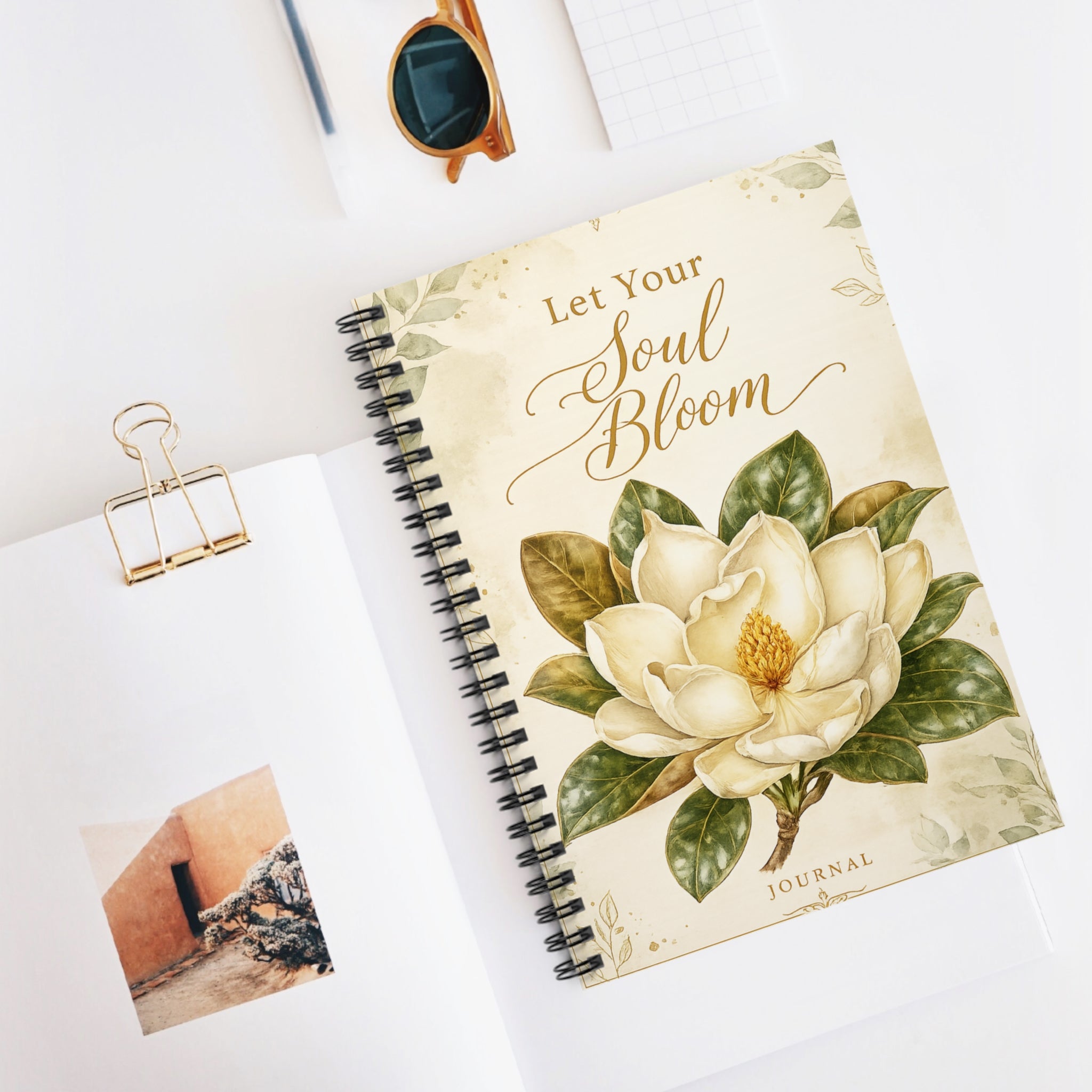 Let Your Soul Bloom Journal — Floral Spiral Notebook