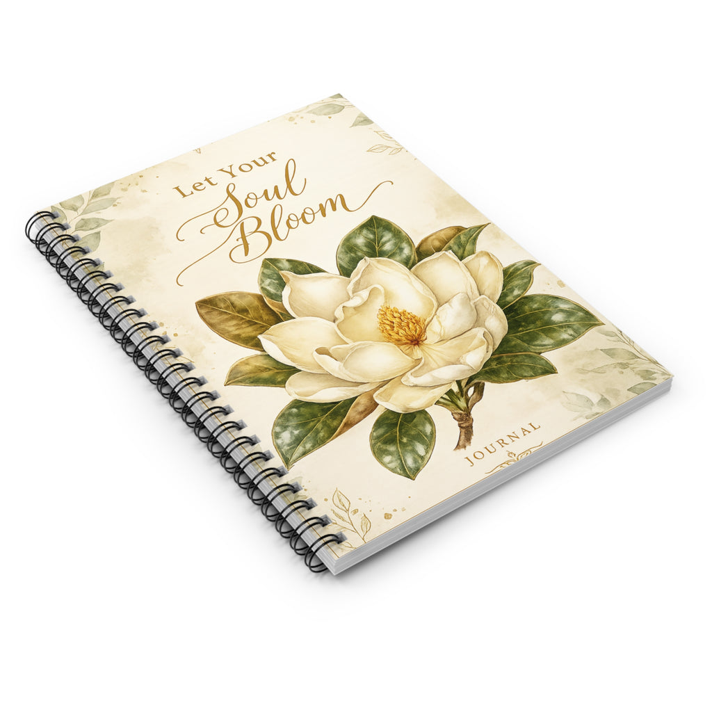 Let Your Soul Bloom Journal — Floral Spiral Notebook