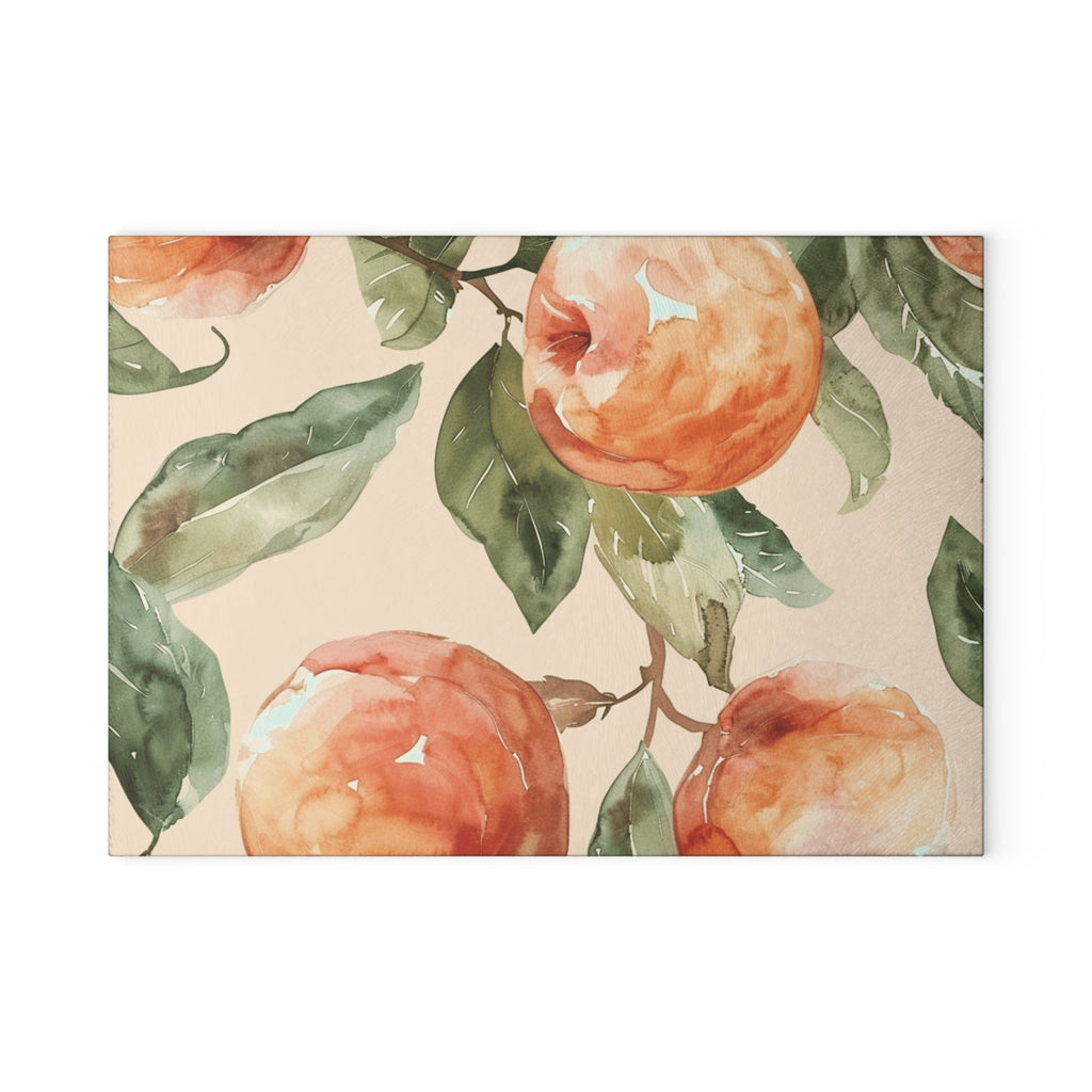 Peach Watercolor Glass Cutting Board