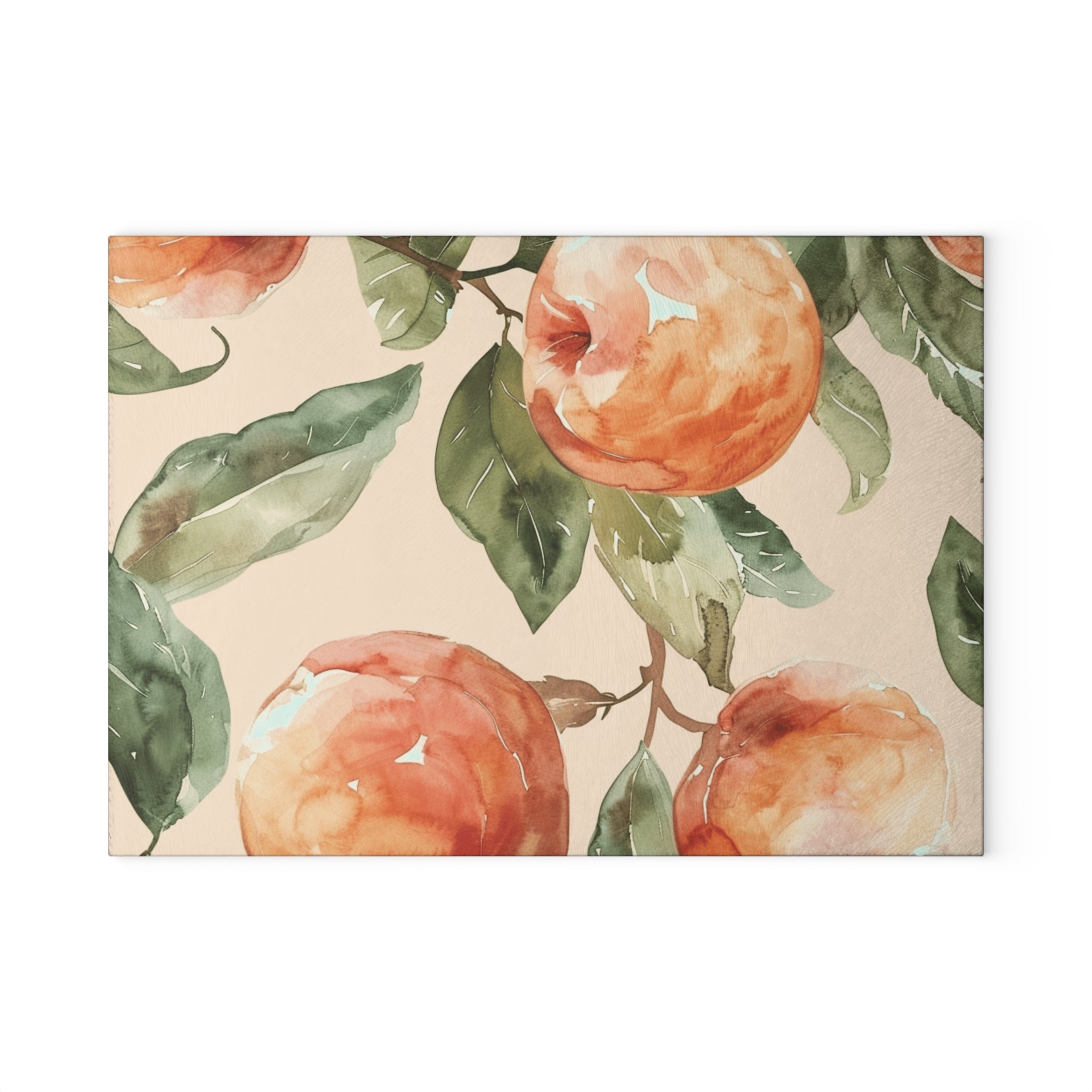 Peach Watercolor Glass Cutting Board