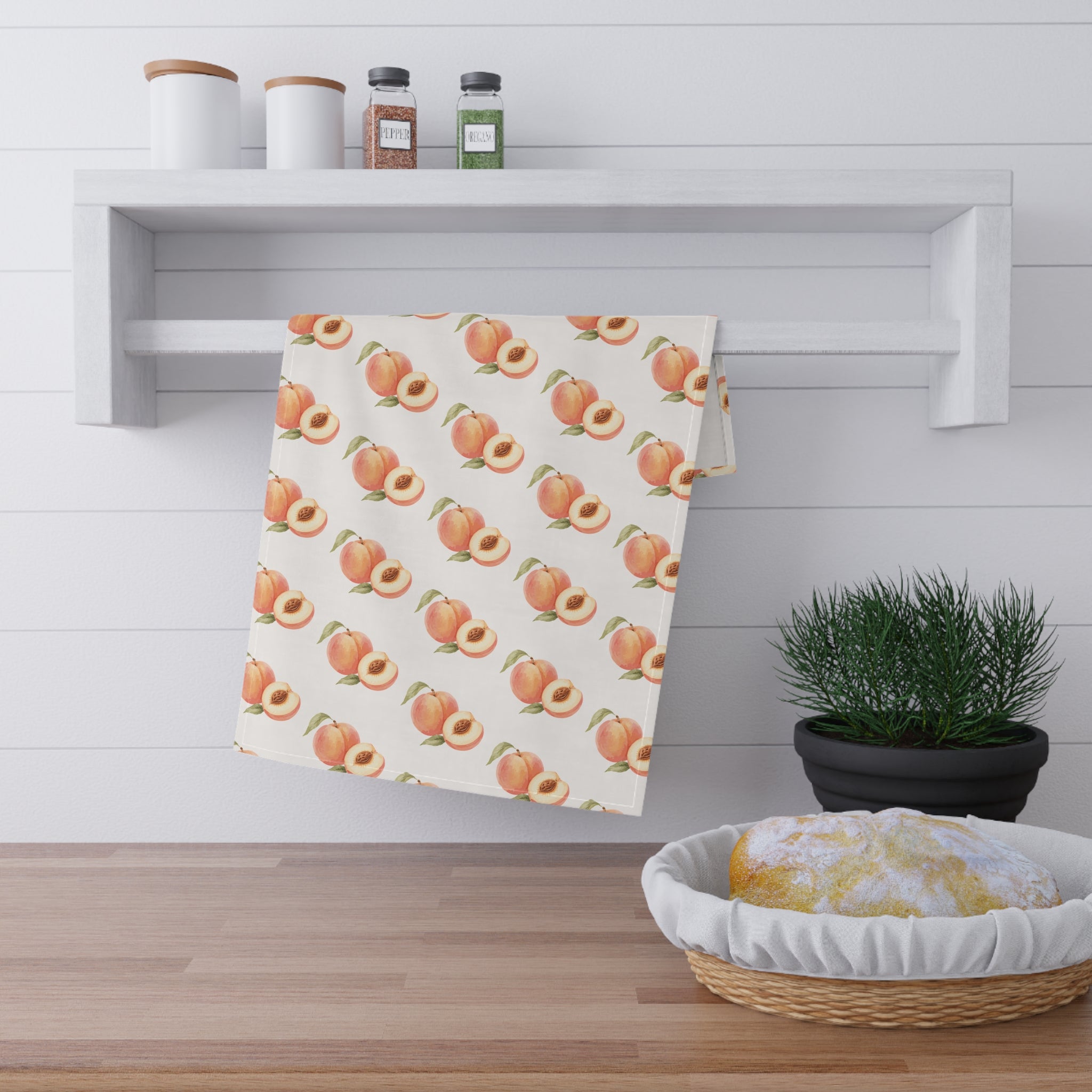 Peach Pattern Cotton Tea Towel