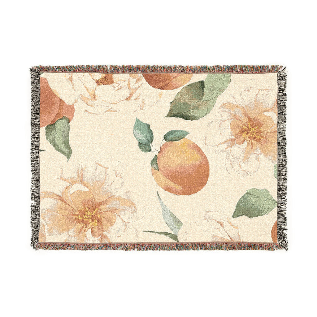 Peach Blossom Woven Blanket