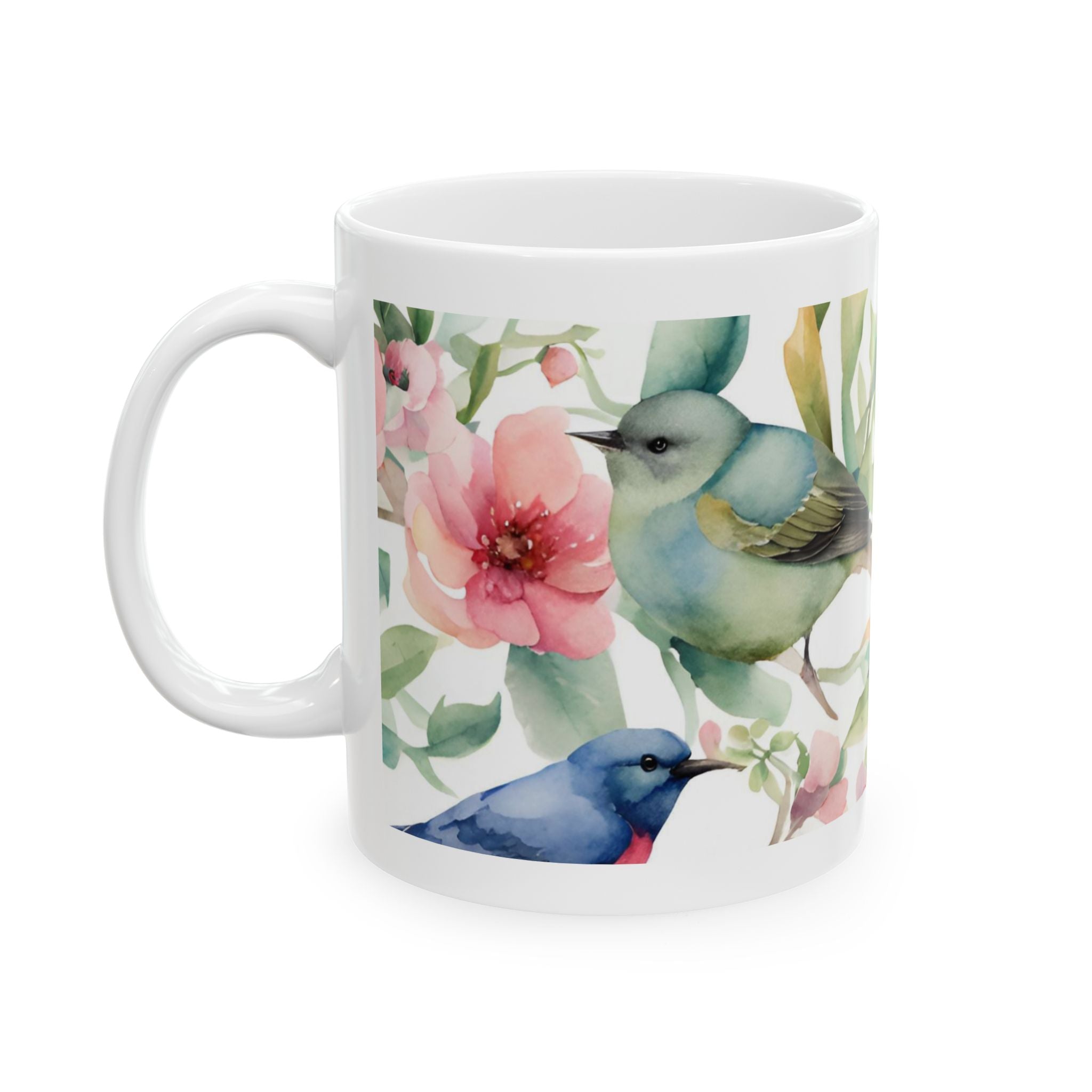 Watercolor Songbirds Coffee Cup
